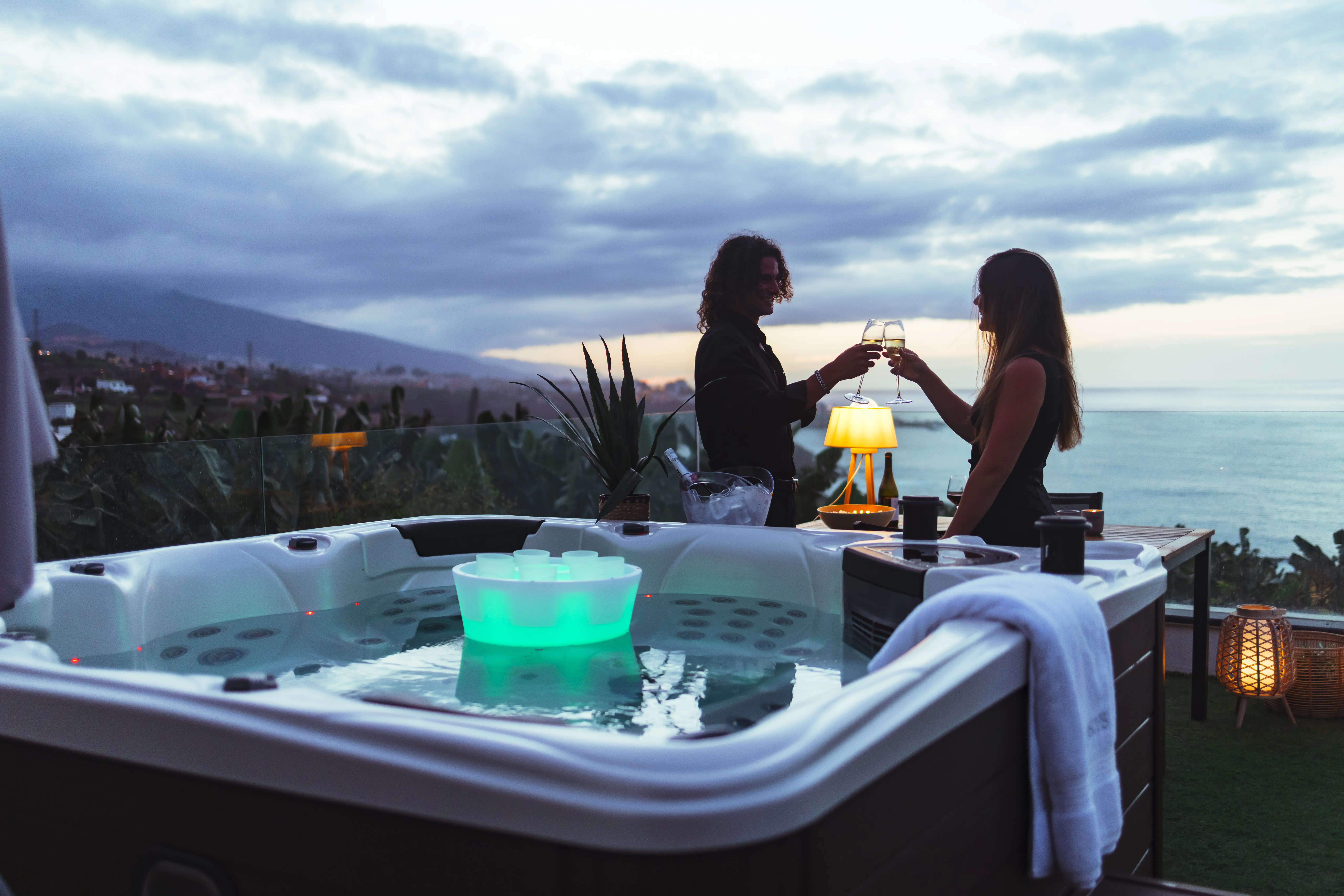AQA Spas sunset